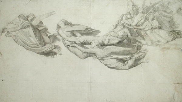 Skitse til Sankt Katharina af Alexandria (grafit på papir) af Henri Lehmann