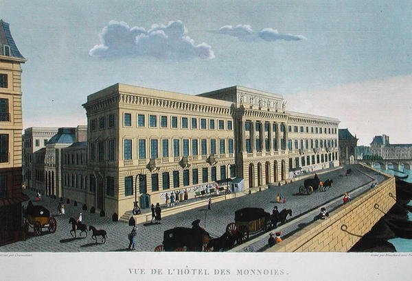 Hotel des Monnaies, ca. 1815-20 (farvegravering) af Henri (after) Courvoisier Voisin