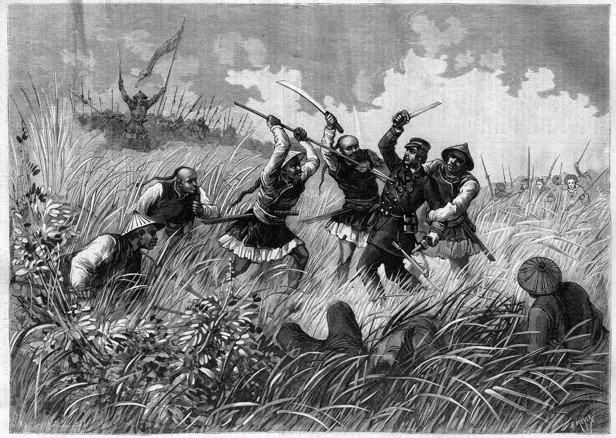 Conquete du Tonkin (nuværende Vietnam) - kommandør Henri Rivieres død (1827-1883), 19. maj af Henri (after) Meyer