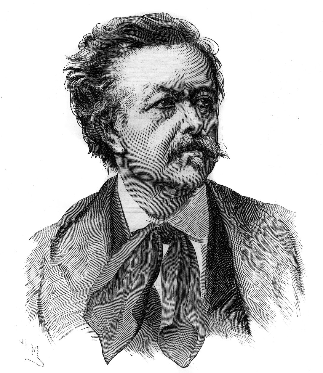 Portræt af Emile Gigault de La Bedolliere (1812-1883) fransk forfatter, journalist og oversætter - gravering efter tegningen af Henri Meyer af Henri (after) Meyer
