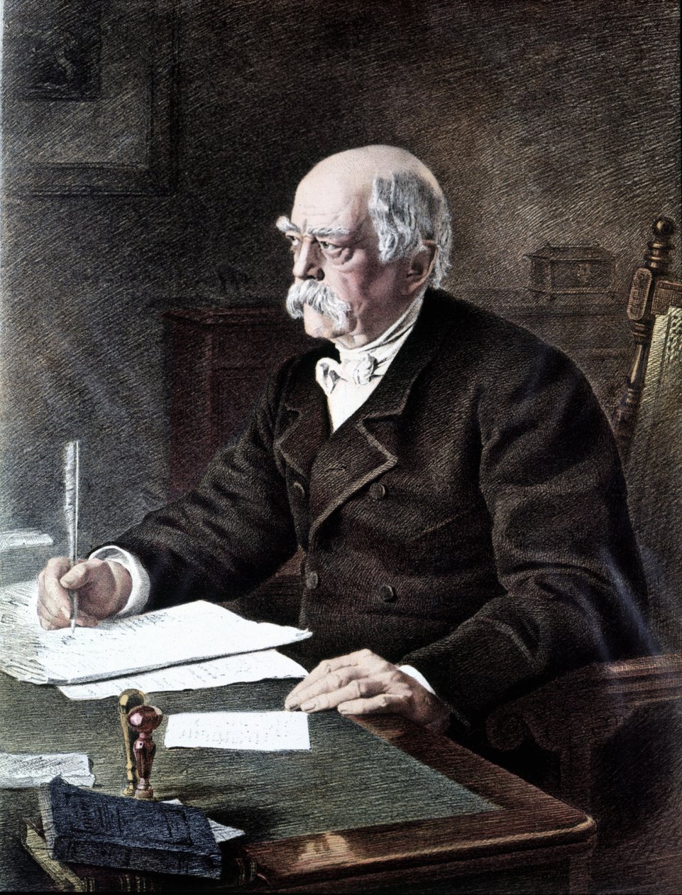 Otto, prins von Bismarck (1815 - 1898), tysk statsmand ifølge maleriet af alle hellige af Henri (after) Toussaint