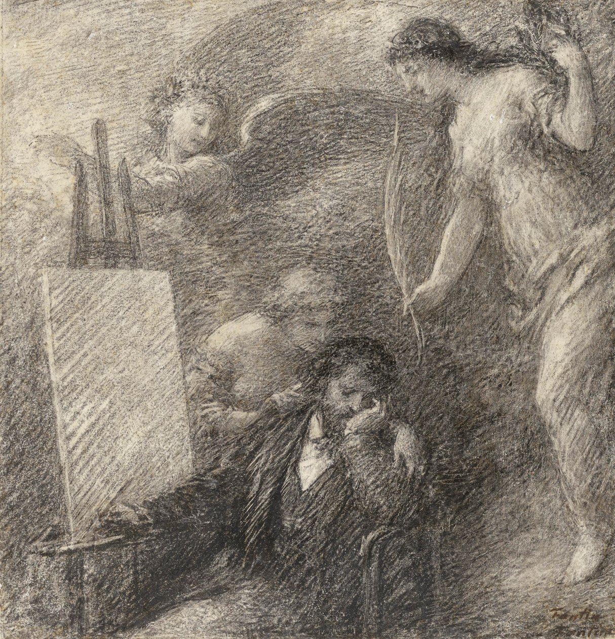 Kunstnerens modløshed af Henri (follower of) Fantin Latour