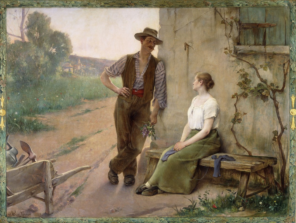 Bondepar i en gård, 1889 af Henri Adrien Tanoux