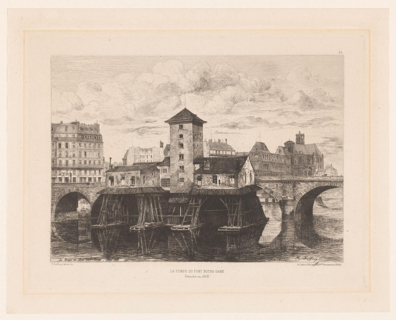 Udsigt på Pont Notre-Dame Pont Notre Dame pumpen (titel på objekt) L