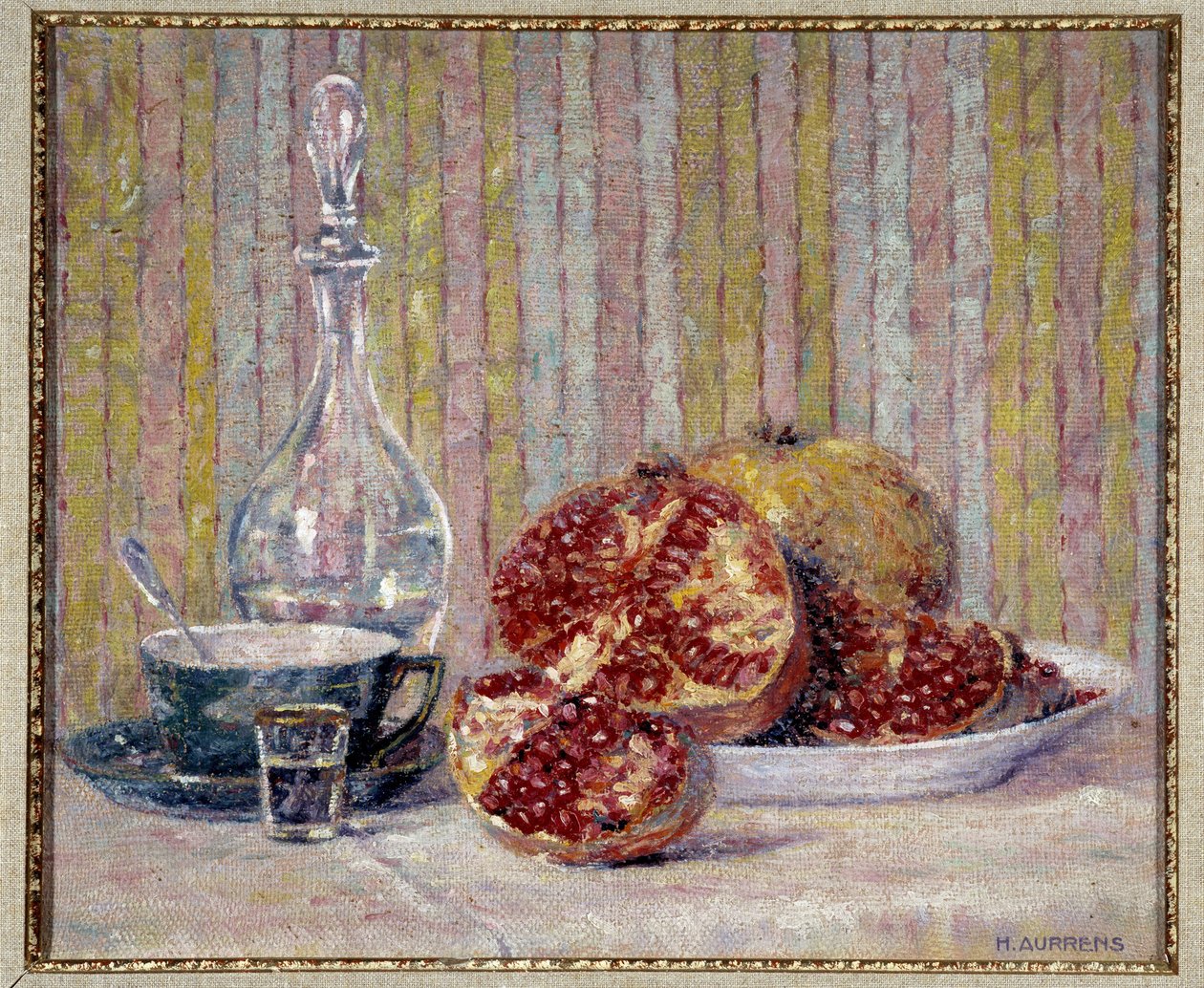 Stilleben med granater Maleri af Henri Aurrens (1873-1934) Obligatorisk omtale: Samlingsstiftelsen mv. de Provence, Marseille af Henri Aurrens