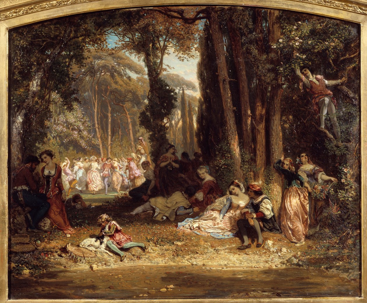 Forårsfest i Toscana. Maleri af Henri Baron (1816-1885) af Henri Baron