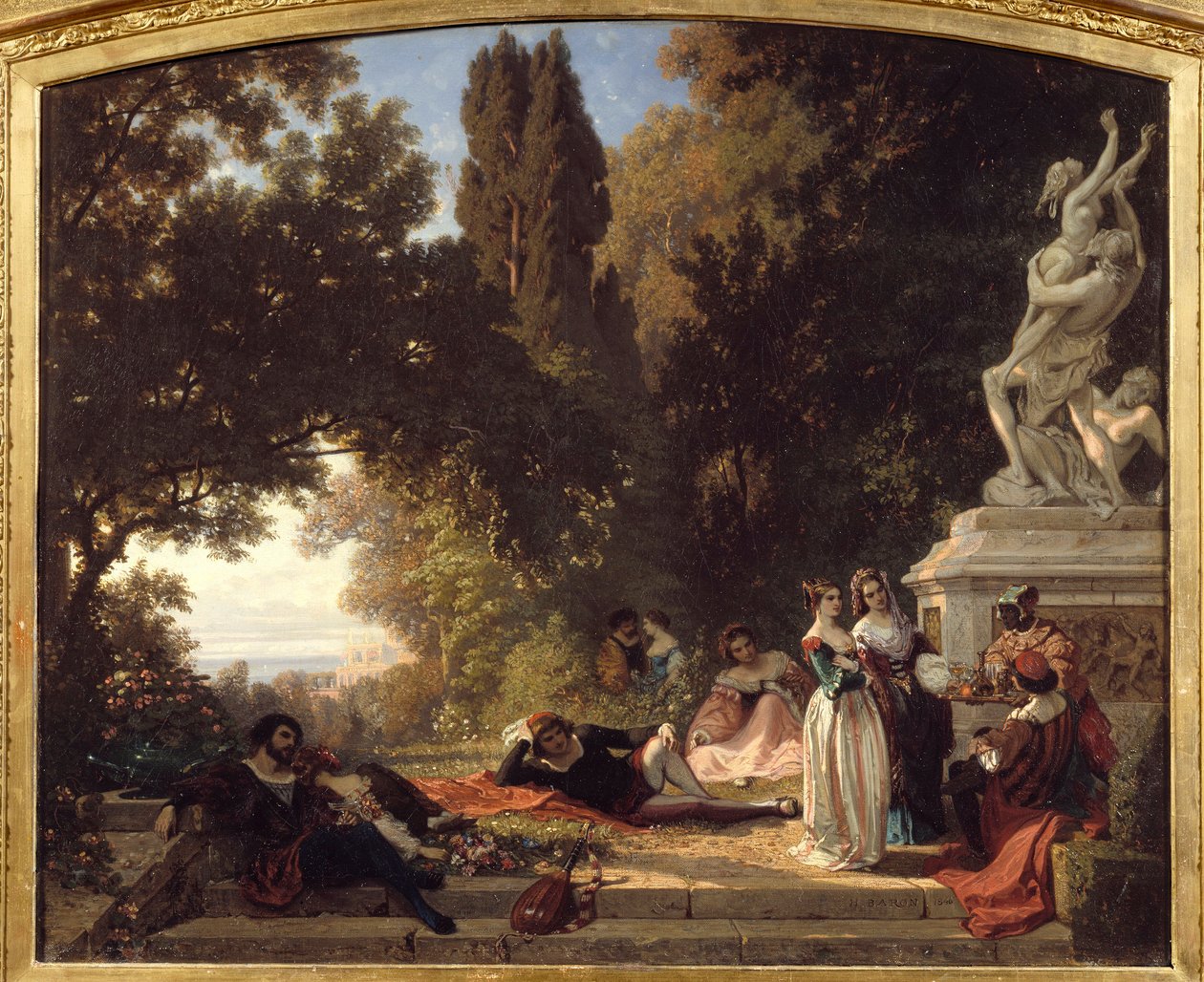 Sommeraften i Italien. Maleri af Henri Baron (1816-1885) af Henri Baron