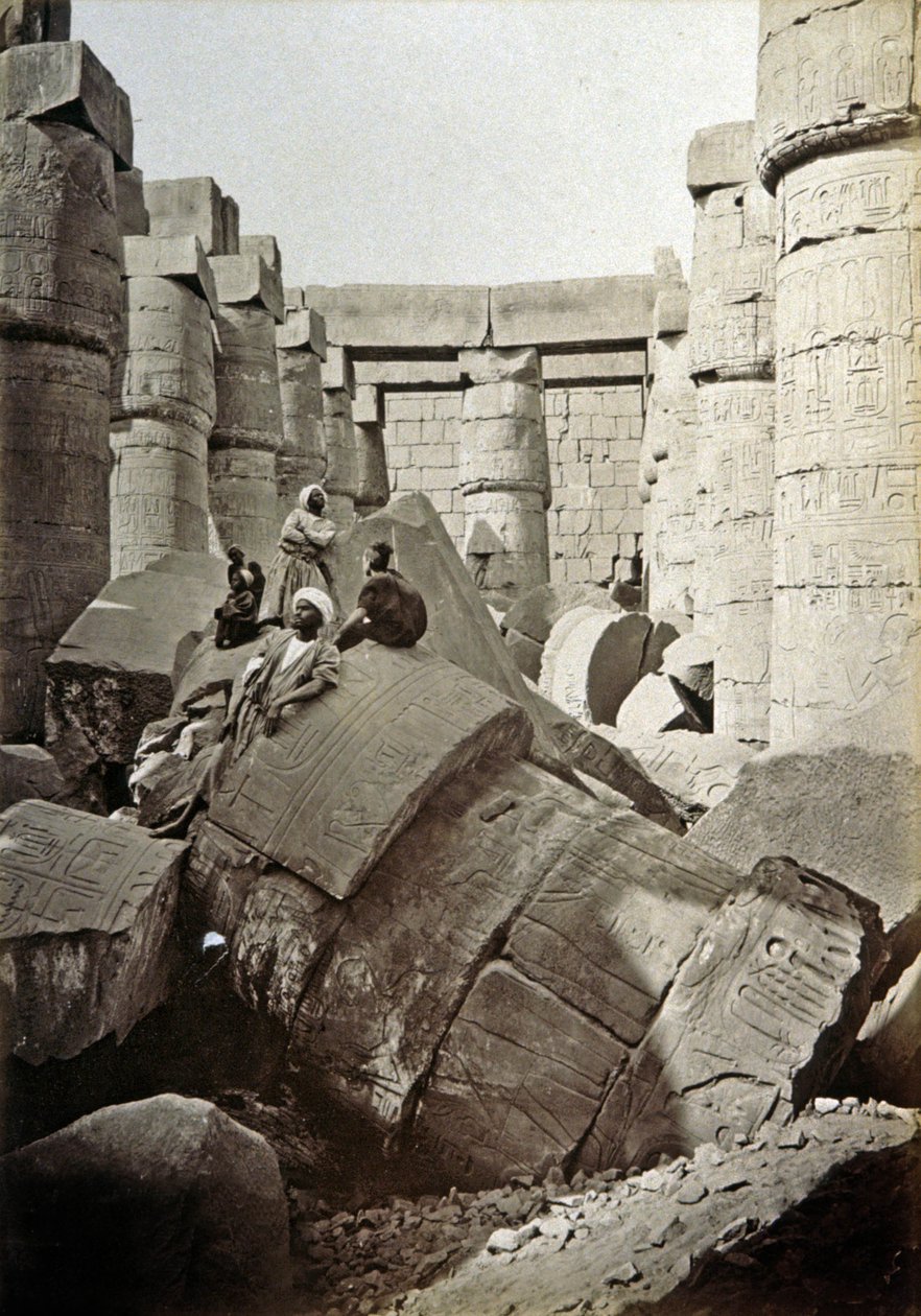 Karnak-templet, ca. 1900 (s/h-foto) af Henri Béchard