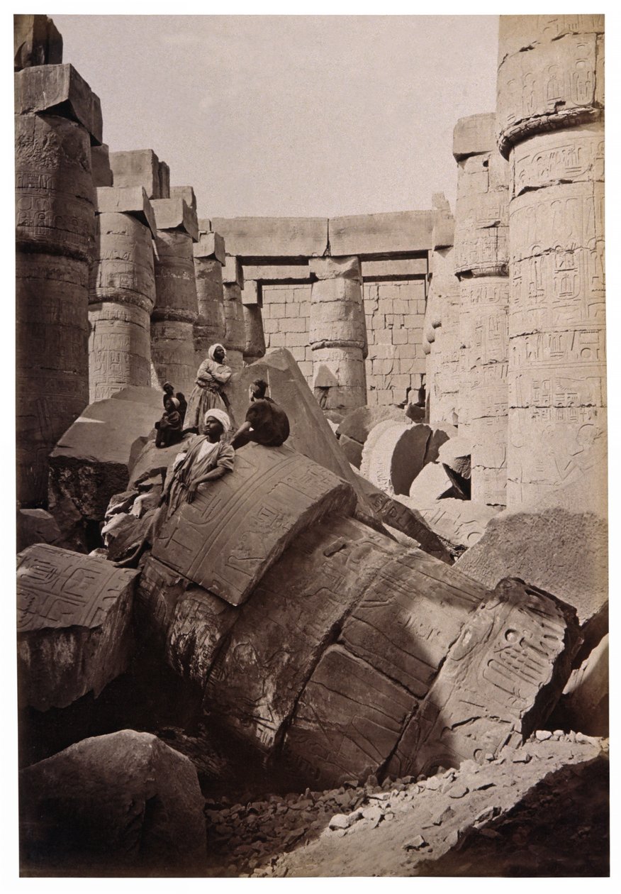 Ruinerne af Karnak, ca. 1900 (foto) af Henri Béchard