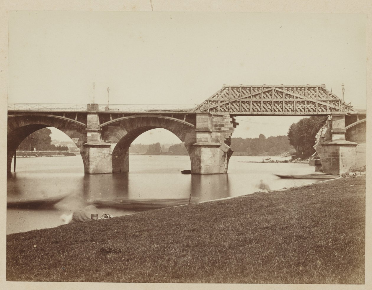Le Pont de Saint Cloud efter den fransk-preussiske krig af Henri Bevan