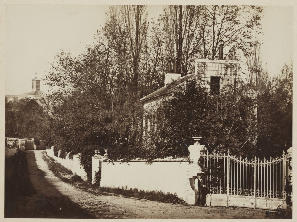 Gade i Louveciennes, ca. 1869 (albumintryk fra glasnegativ) af Henri Bevan