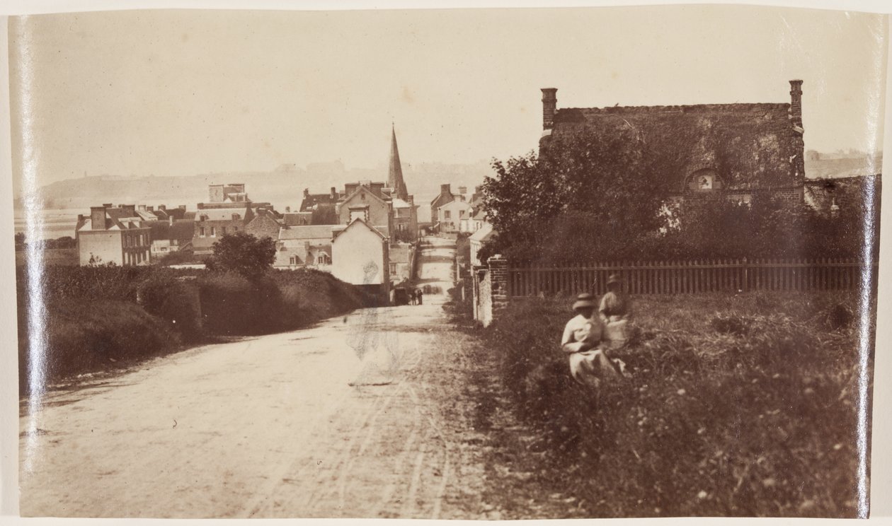 Udsigt over en normannisk by, ca. 1870 (albumenprint fra vokspapir-negativ) af Henri Bevan