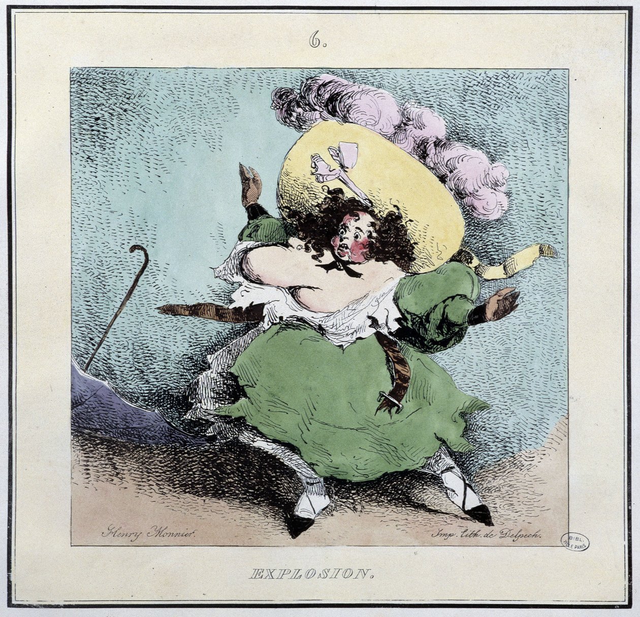 Eksplosion af korset - i "" Parisiennes" af Henri Monnier, red. Delpech, Paris af Henri Bonaventure Monnier