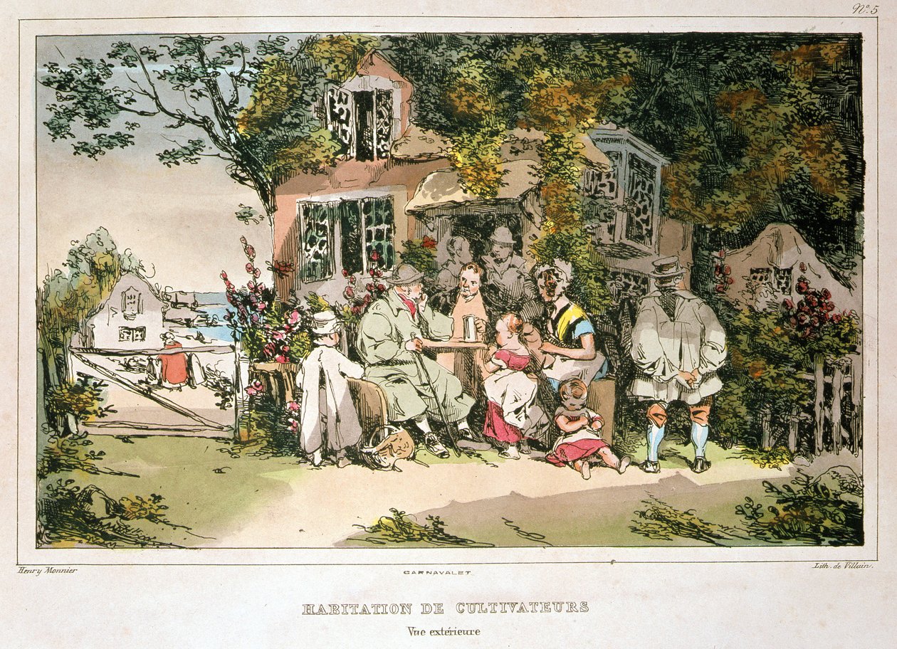 Bondehus ved Monnier, afg. 19. århundrede af Henri Bonaventure Monnier