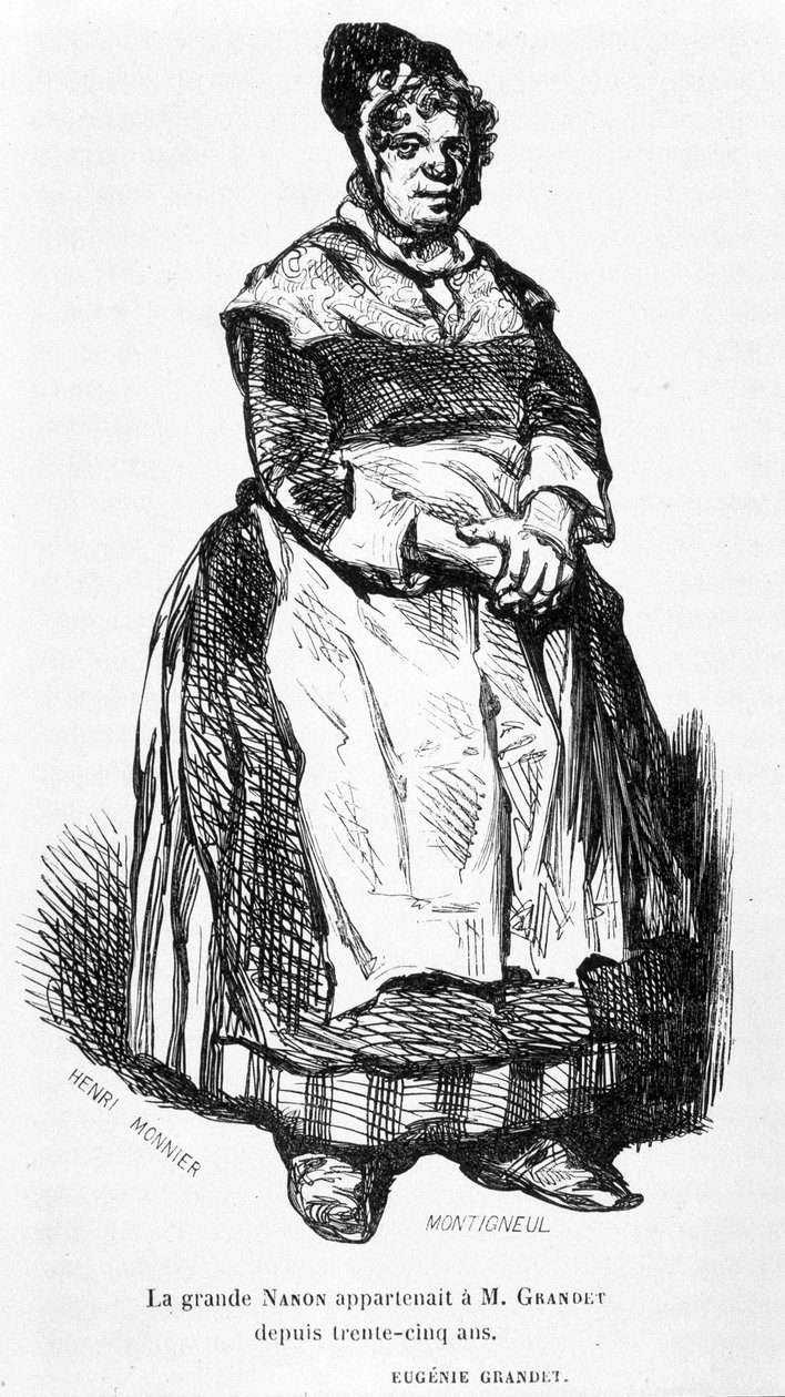 Den store Nanon - i ""Eugénie Grandet"", ill. af Henri Monnier, originaludg. 1843 af Henri Bonaventure Monnier