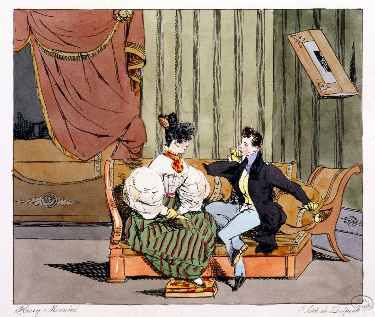 Studiekomplementet - i “” Tidligere og i dag” af Henri Monnier, red. Delpech, Paris af Henri Bonaventure Monnier