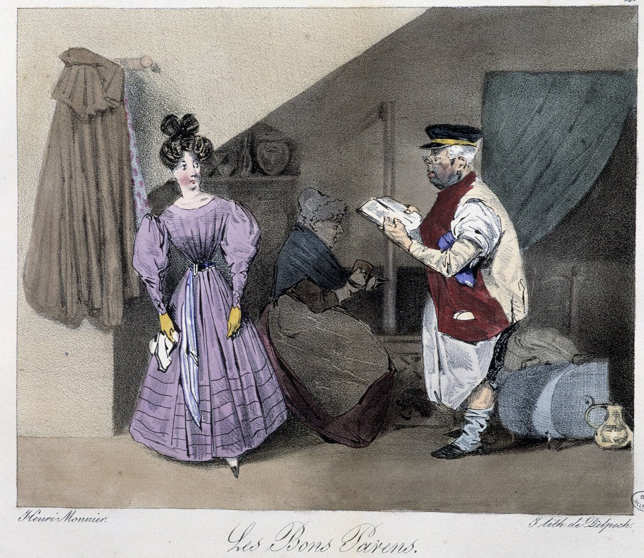 De gode forældre - i "" parisiske sketcher" af Henri Monnier, red. Delpech, Paris af Henri Bonaventure Monnier