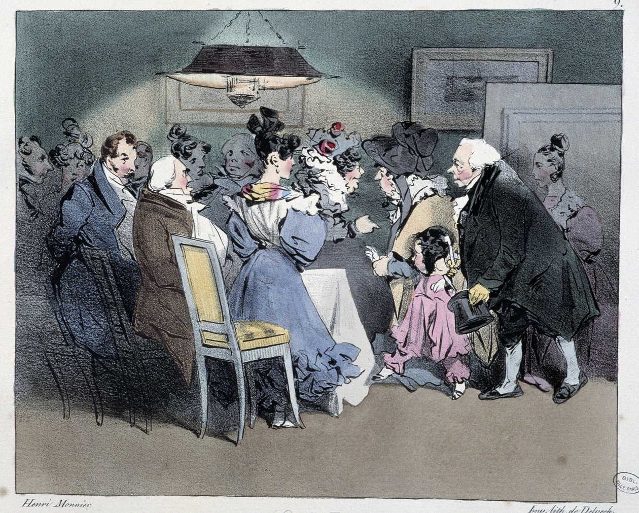 Besøg - i "" parisiske skitser" af Henri Monnier, red. Delpech, Paris af Henri Bonaventure Monnier
