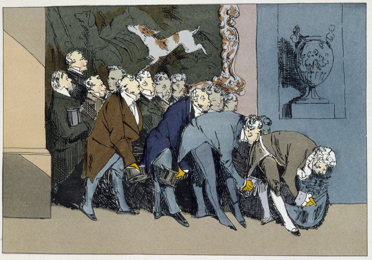 Mr. M. Direktør, chef, medarbejdere, overtallige osv. osv., vil komplimentere en ny Excellence - i "" Administrativ moral"" af Henri Monnier af Henri Bonaventure Monnier