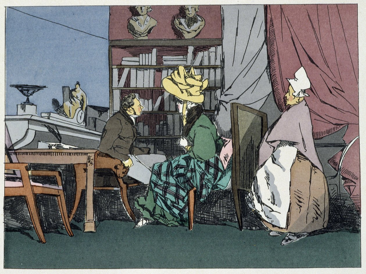 Afdelingschefen giver audiens - i "" Administrativ moral"" af Henri Monnier af Henri Bonaventure Monnier