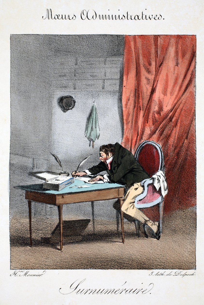 Surnuméraire, illustration fra "Moeurs Administratives, Dessinées D