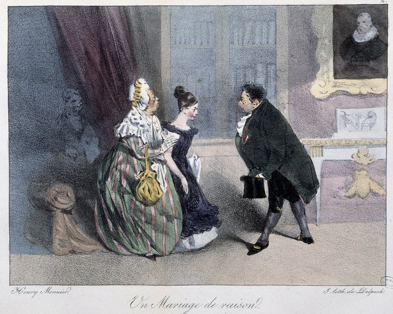 Et ægteskab af fornuft - i "" parisiske skitser" af Henri Monnier, red. Delpech, Paris af Henri Bonaventure Monnier