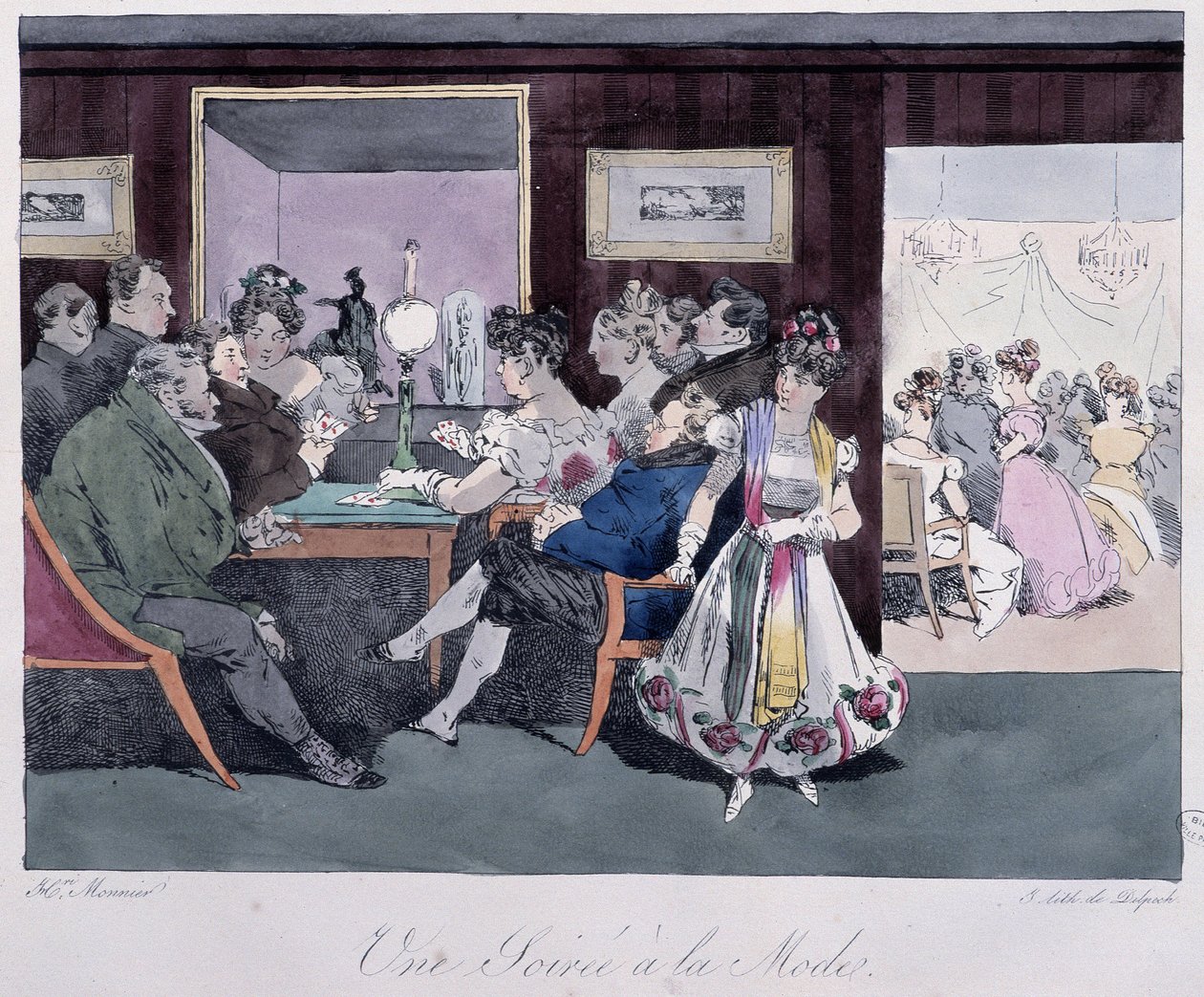 En moderigtig aften - i "" parisiske sketches" af Henri Monnier, red. Delpech, Paris af Henri Bonaventure Monnier