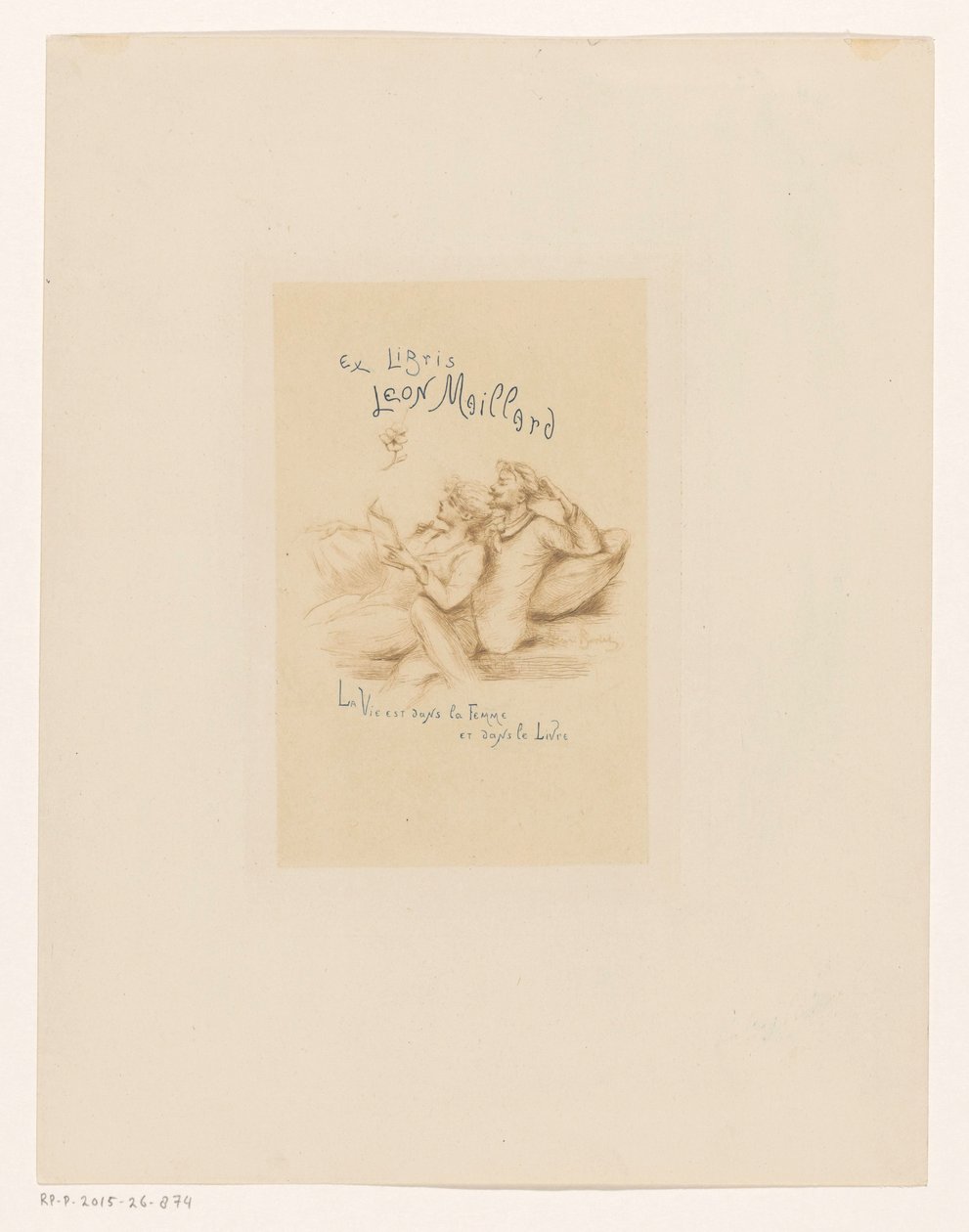 Ex libris af Leon Maillard Ex libris Leon Maillard (titel på objekt) af Henri Boutet