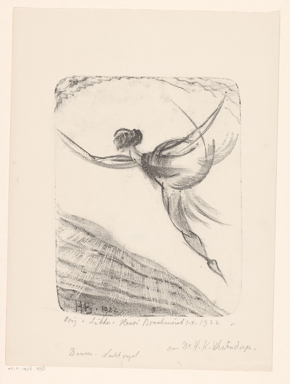 At danse. Natfugl (original titel på objekt) af Henri Braakensiek (signed by artist)