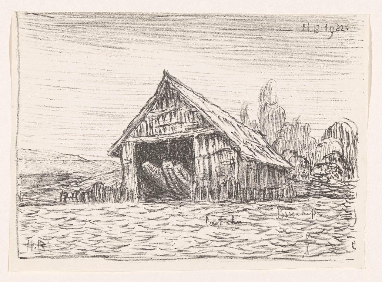Boothuis i Possenhofen (original titel på objekt) af Henri Braakensiek