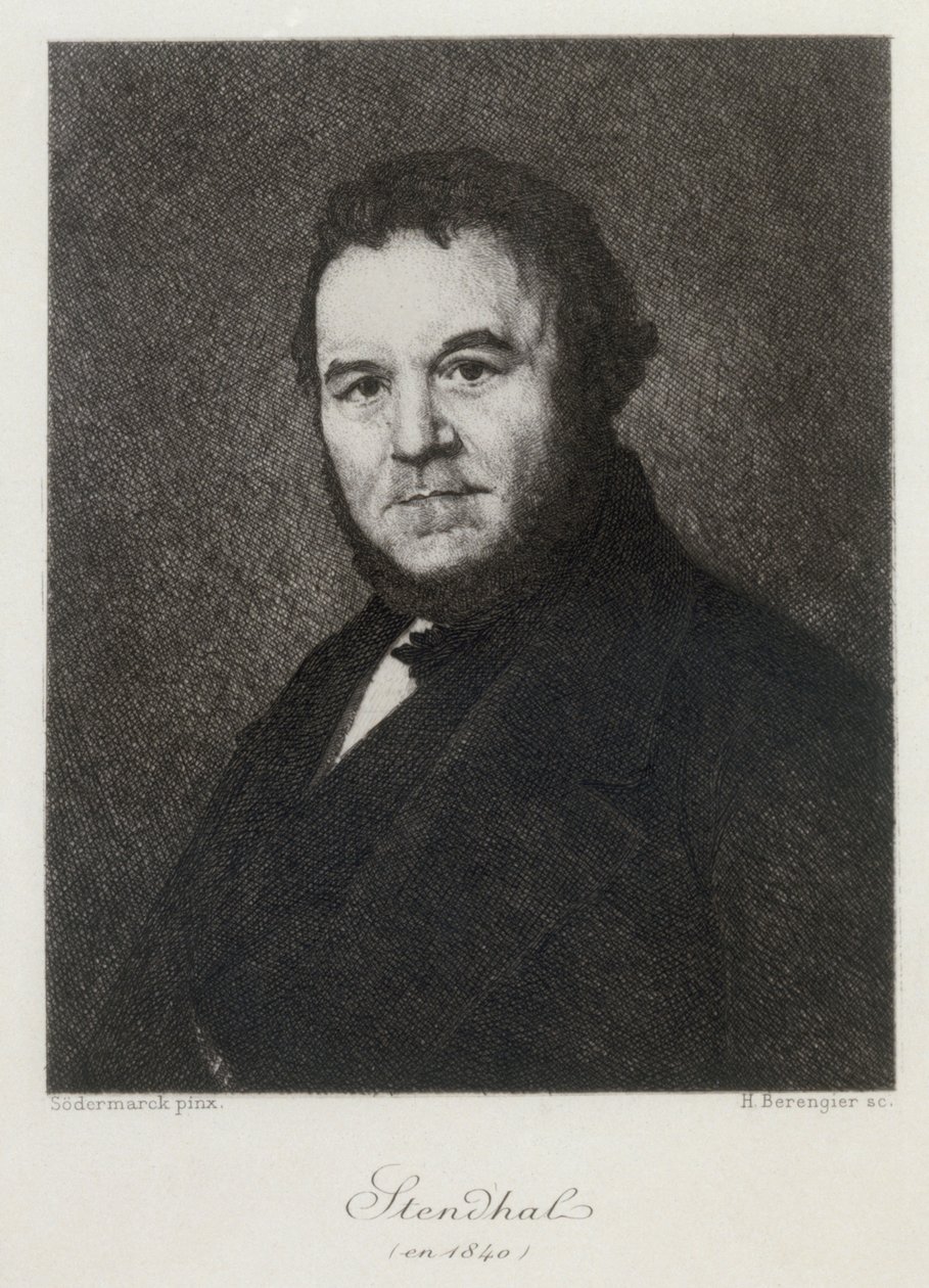 Portræt af Marie-Henri Beyle, dit Stendhal 1783-1842 i 1840. af Henri Bérengier