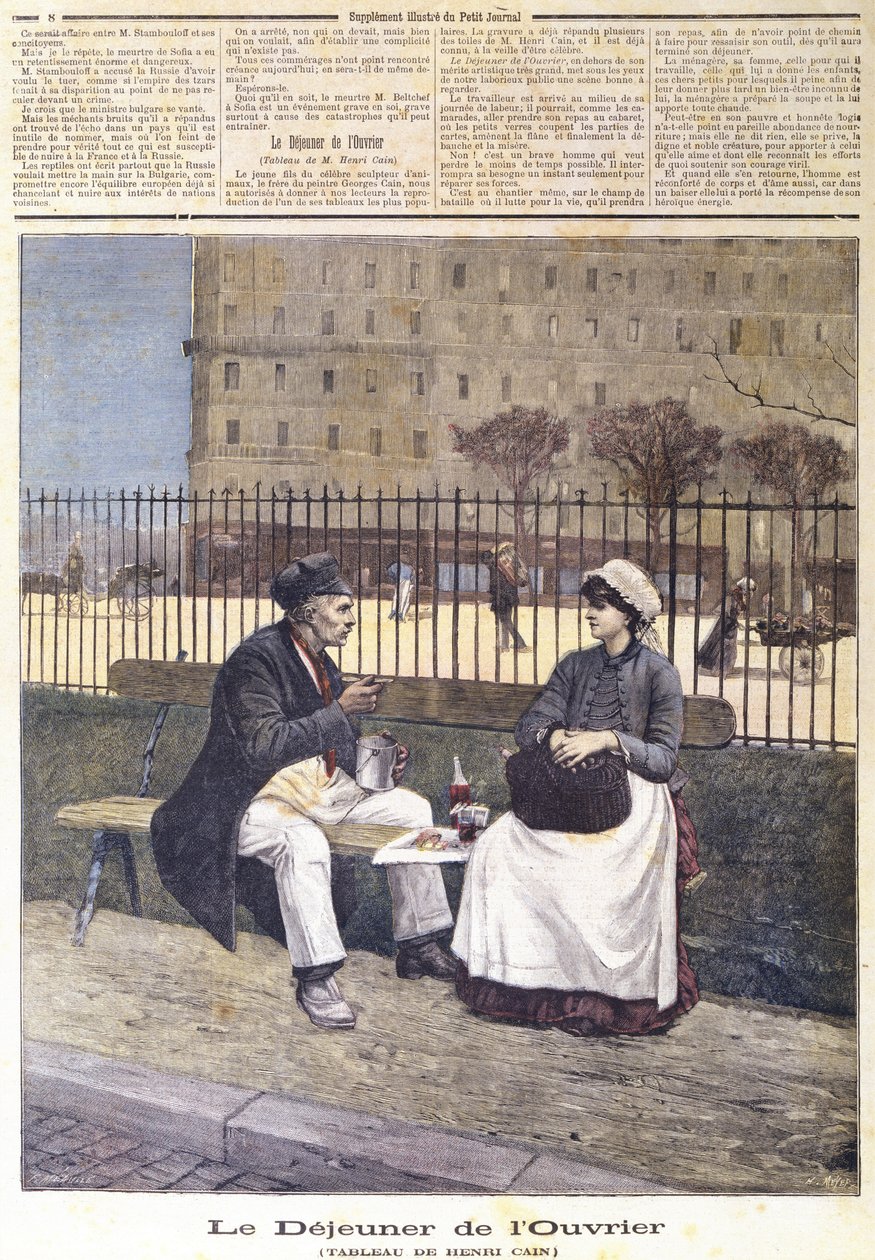 The Workers Lunch, fra Le Petit Journal, 1891 af Henri Cain