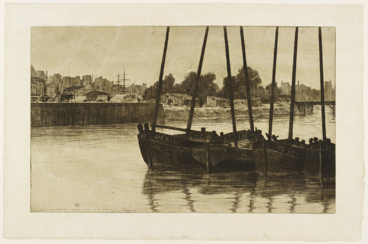 Både ved Radoub, Dieppe af Henri Charles Guérard