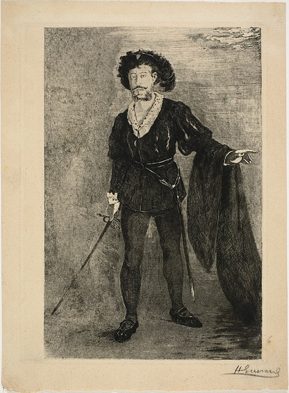 Faure i rollen som Hamlet af Henri Charles Guérard