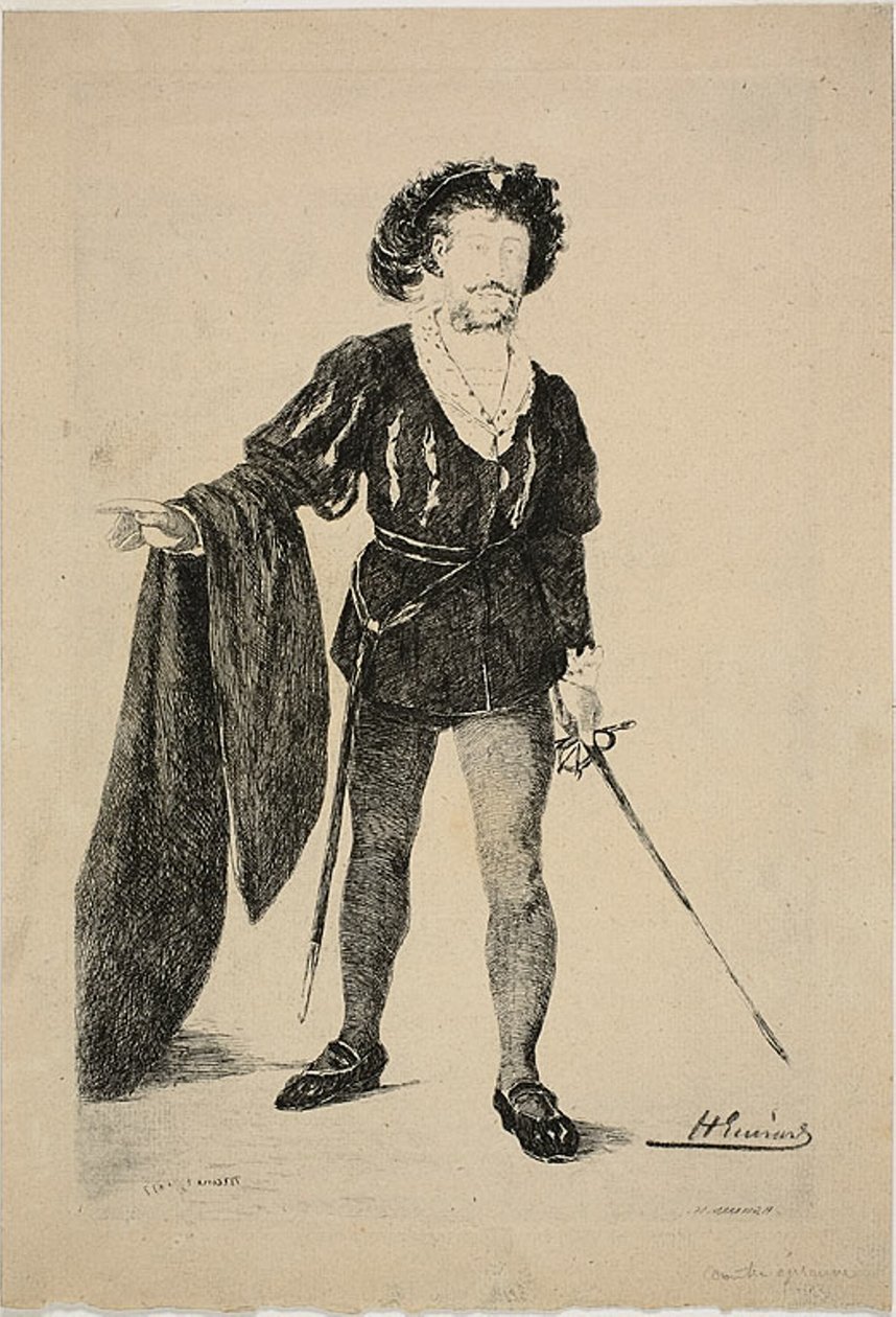 Faure i rollen som Hamlet af Henri Charles Guérard