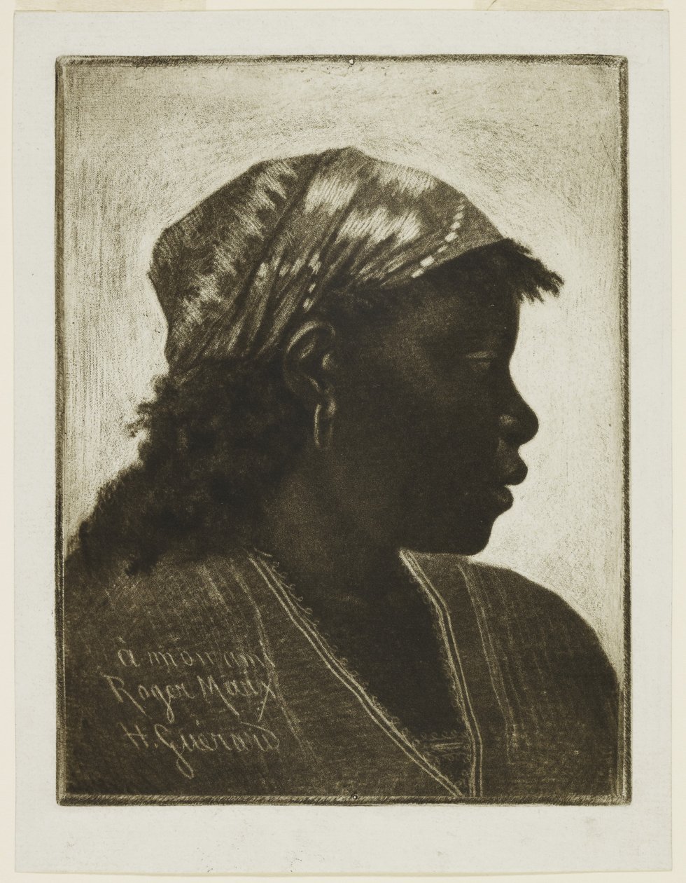 Head of Negress, ca. 1888 (mezzotint) af Henri Charles Guérard