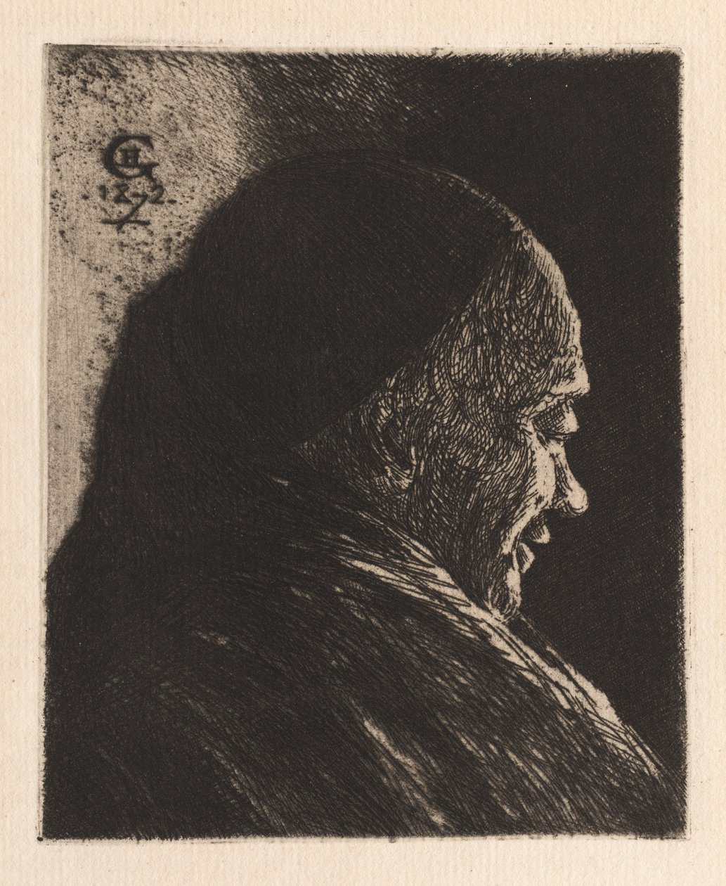 Hoved af en gammel mand af Henri Charles Guérard