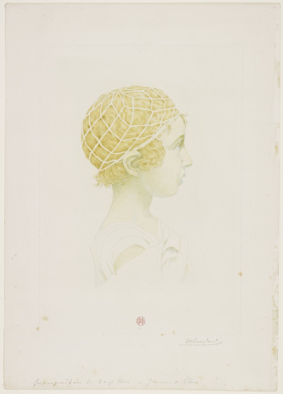Portræt af Jean Raimond Guérard, ca. 1890 (tørnål i farve) af Henri Charles Guérard