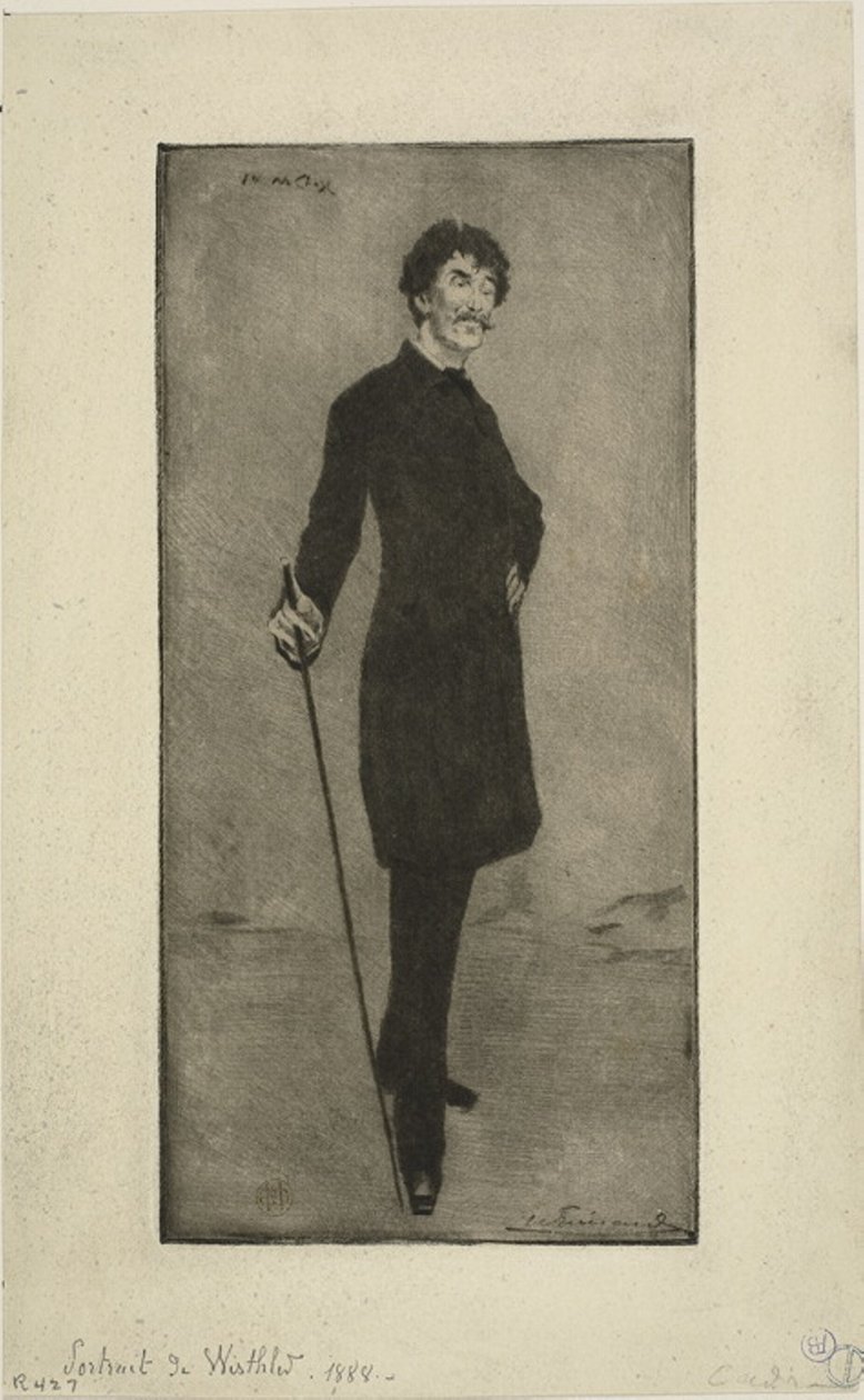 Portræt af Whistler af Henri Charles Guérard