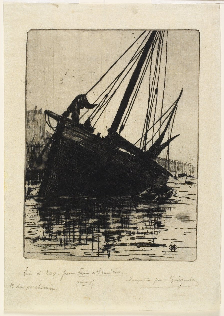 Strandet, c.1888 af Henri Charles Guérard