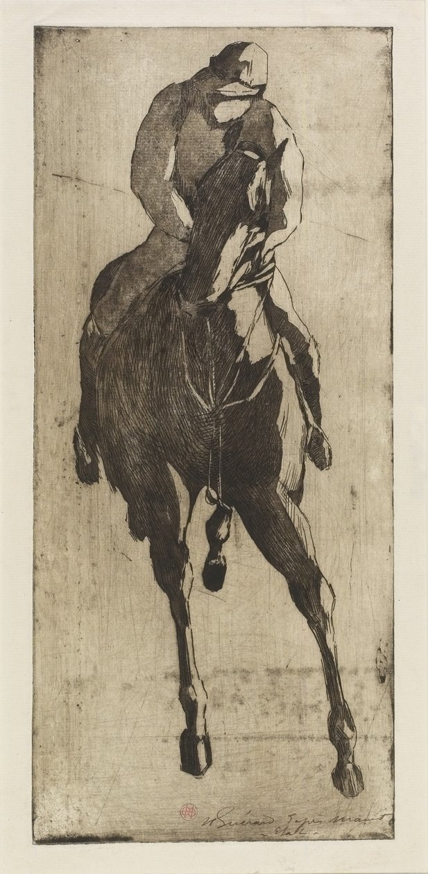 Væddeløbshesten, ca. 1888 (ætsning og akvatint) af Henri Charles Guérard