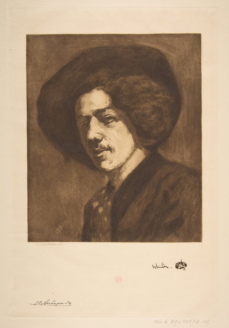 Whistlers Portrait of Himself, 1888. af Henri Charles Guérard