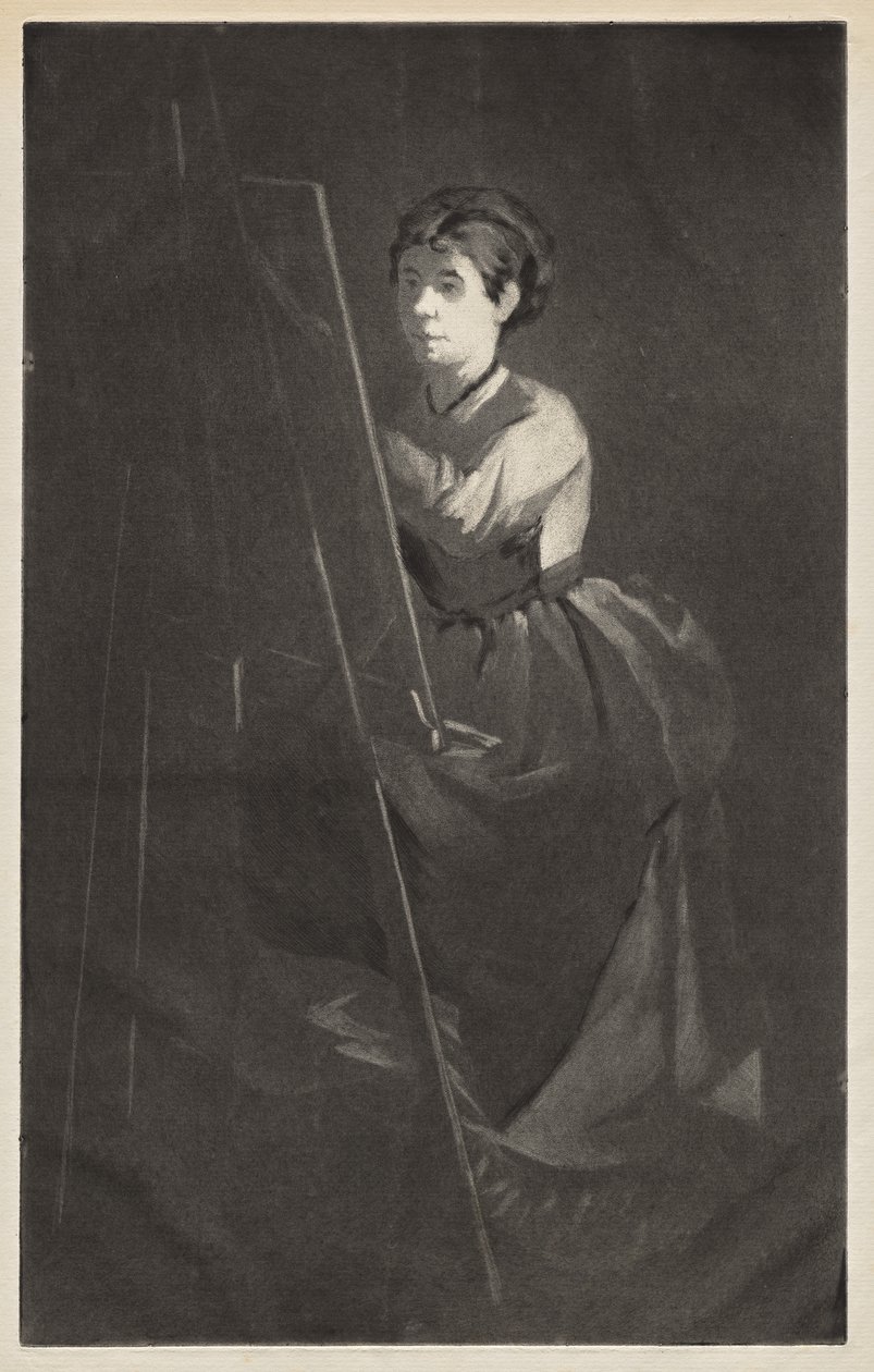 Ung kvinde ved et staffeli af Henri Charles Guérard