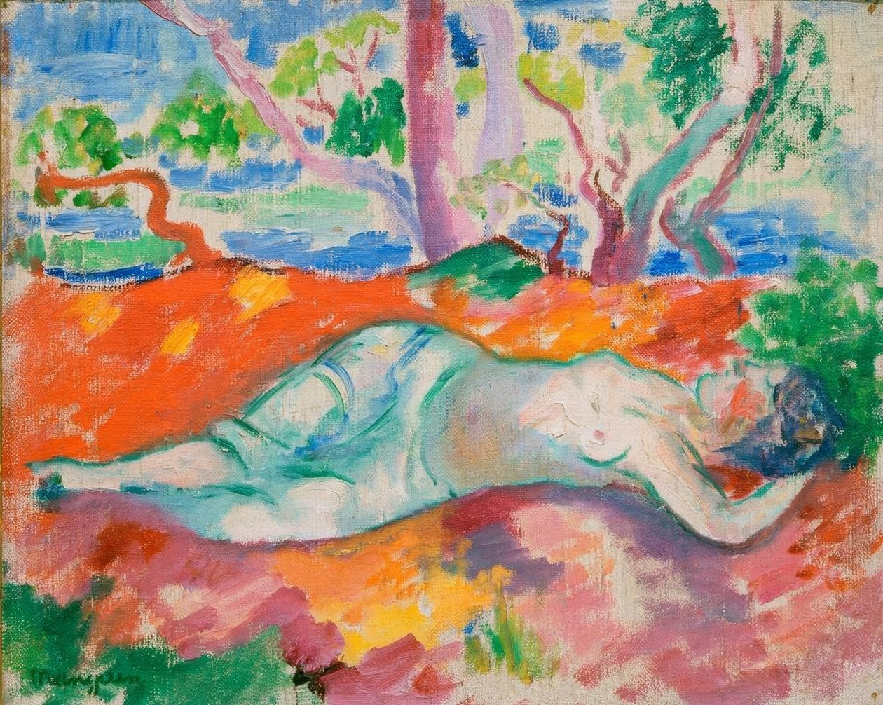 Rytter, sovende kvinde af Henri Charles Manguin