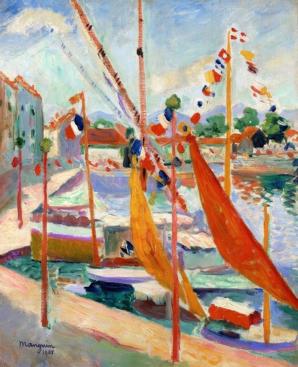 14. juli i St. Tropez af Henri Charles Manguin