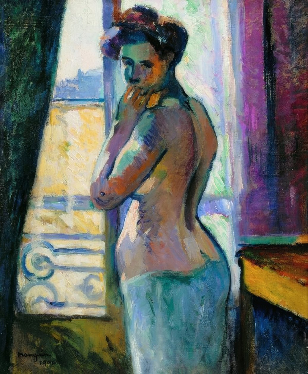 Foran vinduet, rue Boursault af Henri Charles Manguin
