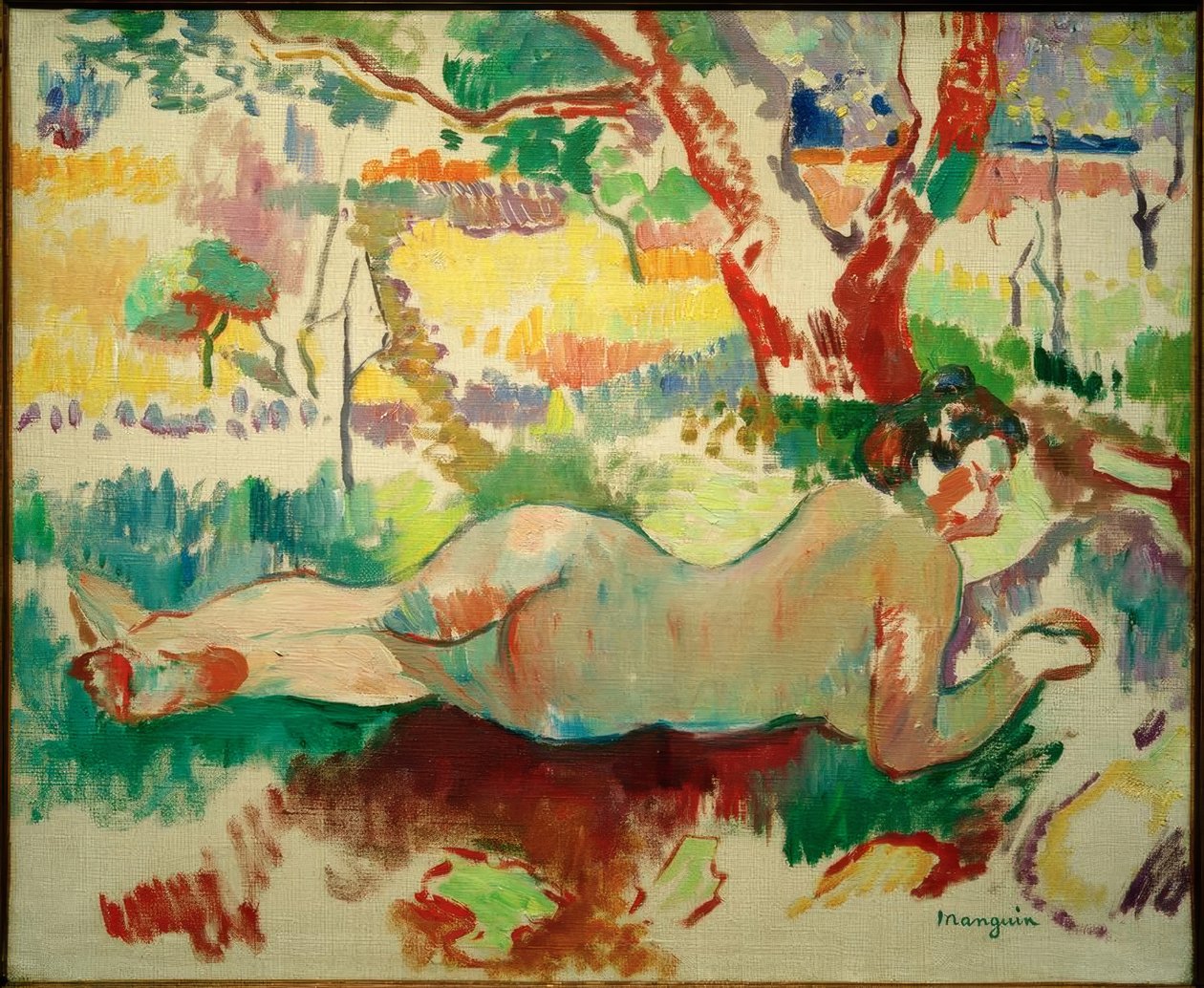 Omvendt undersøgelse, Nøgen under træerne, Villa Demière af Henri Charles Manguin