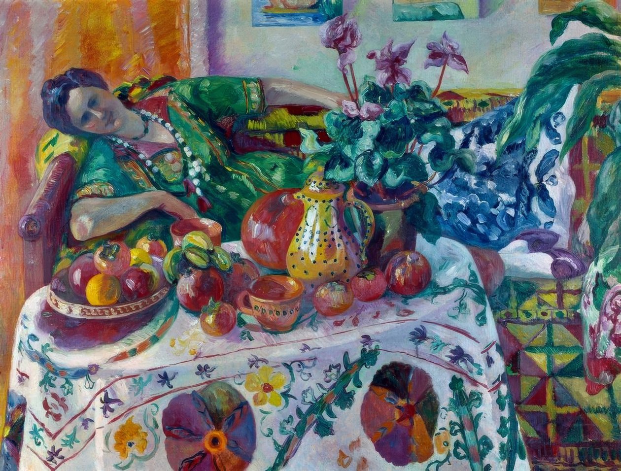 Jeanne liggende på en sofa, eller La petite odalisque af Henri Charles Manguin