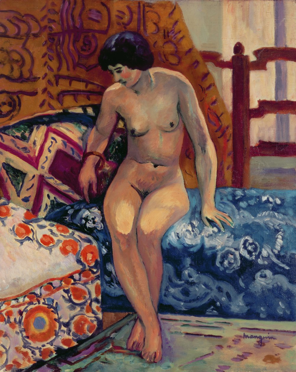 Nøgen på en osmannisk af Henri Charles Manguin