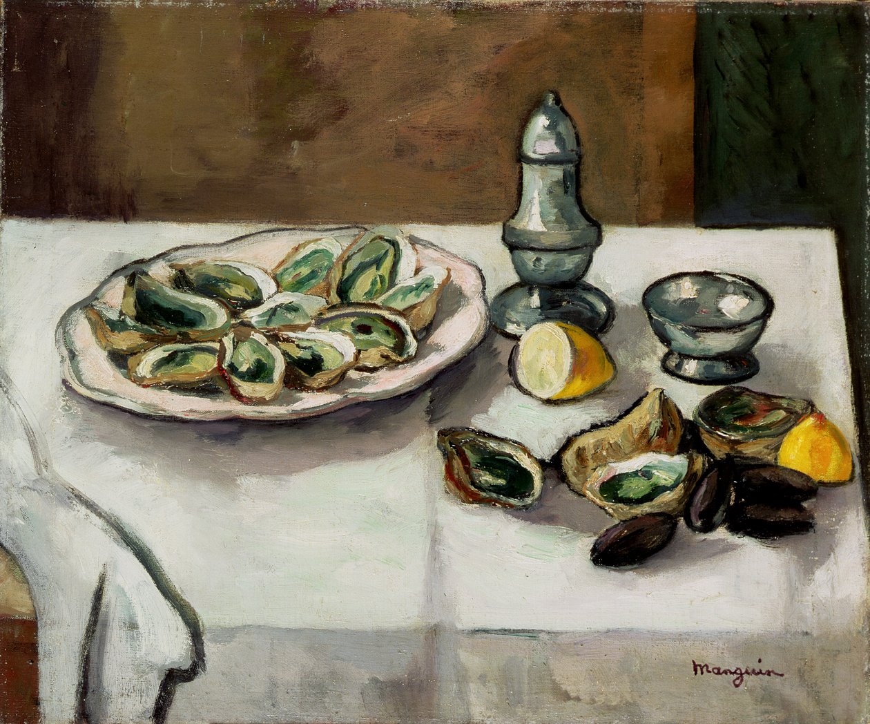 Stilleben med østers af Henri Charles Manguin